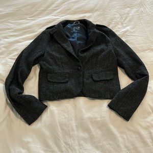 American Eagle Cropped Tweed Blazer